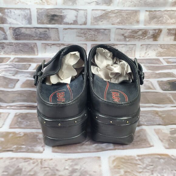 Klogs Shoes Size 8M Black Mules Buckle Studded Punk Grunge Chunky Goth - Picture 5 of 11